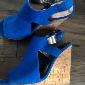 CARLOS SANTANA Royal Blue Women’s Wedges